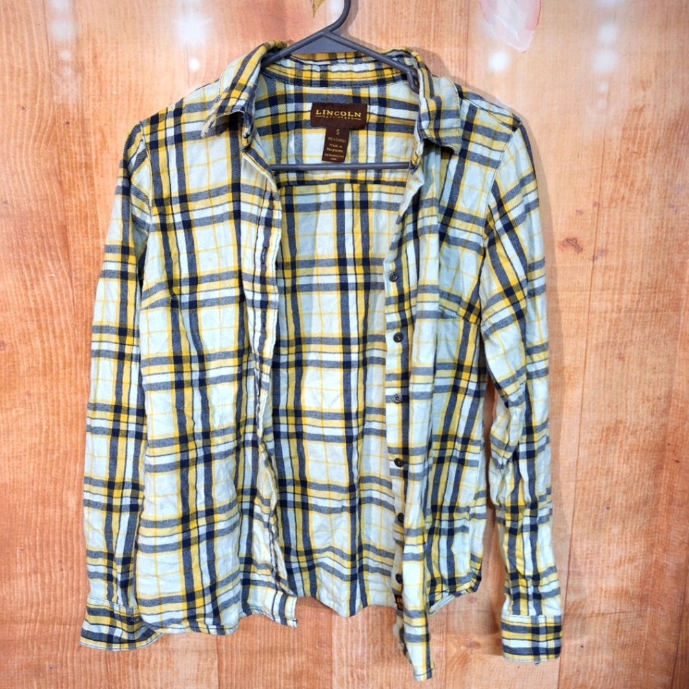 Blue and Yellow Plaid Men's Shirt
